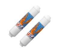 IPW Industries Inc, K2567-JJ Inline Water Filter for Refrigerator, Ice Maker & Reverse Osmosis System, 10" GAC KDF-55 Inline Filter 1/4" Quick Connect (2 Pack)