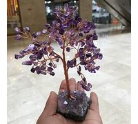 IPWWUTTH Specimen Crystal Natural Amethyst Quartz gemMoney Tree Feng Shui Wealth Home Decor Miniature Figurines Party Gift Crystal Money Tree Home Goods