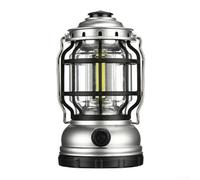 IPX4 Rated LED Tent Light Vintage Design with Lightweight Build for Transport on Your Trips (Without battery silver)
