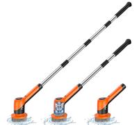 【IPX7+Long Extendable Handle】Ajex Electric Spin Scrubber,Cordless Electric Cleaning Brush with 8 Replaceable Heads,Electric Scrubbing Brush Spin Scrubber with IPX7 Waterproof,2 Adjustable Speeds
