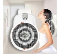 IPX7 Waterproof Shower Back Scrubbers Wall Mounted, Electric Back Bath Brush with 7in Brush Heads, Automatic Rota-Tion, 3-Speed Adjustment for Bathing, Cleansing, Exfoliating