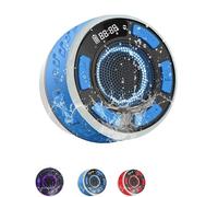 IPX7 Waterproof Shower Speaker with RGB Light & LED Display, Detachable Suction Cup, Clear & Balanced 360° Sound, Floating Waterproof Bluetooth Speaker for Bathroom, Pool & Outdoor (Blue,1PC)