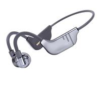 IPX8 Waterproof Bone Conduction Headphones for Swimming Built-in 32G MP3 Player Stereo Bass Open Ear Earphone with Microphone CVC8.0 Noise Cancelling,3 replacement heads, free to change,Silver