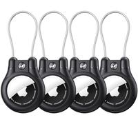 IPX8 Waterproof for AirTag Keychain Holder, Compatible with Apple Air Tag,4Pack for Air tags Lock Case with Wire Cable,Ultra Secure for Airtag holders, Case for Luggage, Key Ring, Luggage tag,Backpack