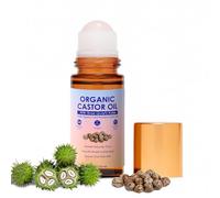 ipxkwll Organic Castor Oil with Rose Quartz Roller, 100% Pure Cold-Pressed & Unrefined - For Hair Growth, Eyelashes, Eyebrows & Skin (1)