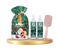 IQ Intelligent Haircare 10 in 1 Leave-In Spray 2 x 250ml - Multi-Benefit Hair Treatment for All Hair Types - Hydrating, Strengthening & Frizz-Control Formula, Paraben-Free, Includes Brush & Gift Bag