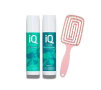 IQ Intelligent Haircare Tea Tree Shampoo 300ml with Conditioner 300ml with Detangling Brush - Scalp-Cleansing, Nourishing, and Smoothing Set for Healthy, Refreshed, and Tangle-Free Hair