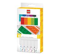 IQ LEGO Iconic Stationery 10-Pack Markers: Creative Quick-Drying Gel Pen with LEGO Plate - Set of 10 Colors, Fine Tip 0.7 - Office Writing Instrument