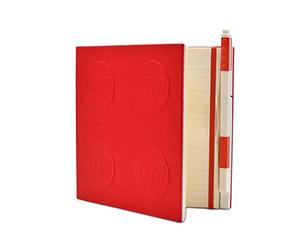 IQ LEGO Locking Notebook with Gel Pen - Red