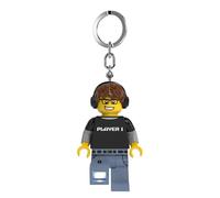 IQ LEGO Minifigures Large 3 Inch Tall Video Game Guy Keychain Light, White, Large - 3 inches tall