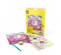 IQ LEGO Secret Diary Set - Cat (53594), includes 1 Diary, 1 Gel Pen with lavender ink, 3 Diecut sticker sheets, 1 Paper Tape, 1 Sticker Sheet, 1 Lock with 2 keys, Dotted pages