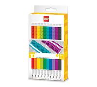 IQ LEGO Stationery 10 Pack Gel Pens (53100), Ages 6+, includes 10 gel pens, Black,Blue,Green,Lime,Orange,Violet