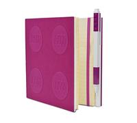 IQ LEGO Stationery Locking Notebook with Gel Pen - Violet | Square, 6"x6", Includes 1 Refillable LEGO Gel Pen