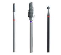 IQ NAILS Basic Home Nail Drill Bits - Set of 3 Manicure and Pedicure Drill Bits - 2x Diamond Cuticle Drill Bit - 1x Hybrid & Gel Drill Bit for Hybrid, Gel, Acrylic Nails - Nail Accessories