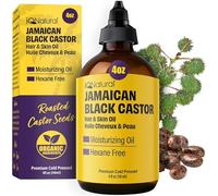 IQ Natural's 100% Cold Pressed Jamaican Black Castor Oil for Hair Growth and Skin Conditioning - 118 ml/4 oz Bottle,