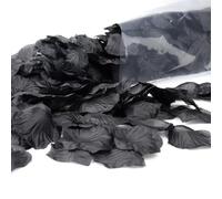 IQ_tech 500 Pcs Black Pre-separated Rose Petals, Artificial Rose Petals, Decorations for Bedroom, Wedding Decorations, Romantic Anniversary Decorations, Silky Texture, Do not Fade (Black)
