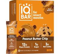 IQBAR Peanut Butter Chip Keto Protein Bars, 12-Count, Gluten Free, Low Carb, Vegan Snacks