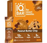 IQBAR Peanut Butter Chip Keto Protein Bars, 12-Count, Gluten Free, Low Carb, Vegan Snacks