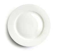 IQCWOOD Fine Bone China Dinner Plates 6-Piece, 10.5-inch Flat Plate for Pizza Steak, Pure White Fine Glaze, Thin & Lightweight, Microwave & Dishwasher Safe