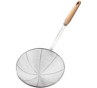 IQCWOOD Spider Strainer, 7.9-inch Extra Large Stainless Steel Cooking Spider with Wood Handle, Multipurpose Food Skimmer for Cooking and Frying