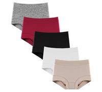 IQEBU Women's Comfort Cotton Boy Short Panties 5 Pack Sporty Boxer Briefs Underwear, Multicolor-1, L