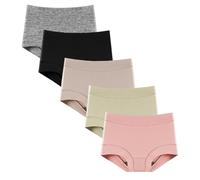 IQEBU Women's Comfort Cotton Boy Short Panties 5 Pack Sporty Boxer Briefs Underwear, Multicolor-2, L