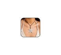 IQIC Gold Shell Necklace for Women Silver Starfish Necklace Multilayer Shell Pendant Adjustable Ocean Chains Necklace Summer Beach Jewelry Gift, N, Leather, No Gemstone