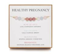 IQIC Healthy Pregnancy Bracelet for Women Hope Moonstone Amethyst Bracelet First Time Mom Spiritual Bracelet Rose Quartz Aquamarine Handmade Bracelet Mothers Day Jewelry, M, Glass, no gemstone