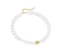 IQIC White Heart Beaded Choker Necklace for WomenBoho Chunky Gold Love Bead Necklace Unique Summer Beach Heart Necklaces Trendy Elegant Jewelry Accessories, adjustable, Copper, No Gemstone