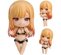 IQITOYS 10CM Kitagawa Marin Figure My Dress-Up Darling Anime Figure Movable and Interchangeable Faces Model Statue Desktop Decoration PVC Material Gift for Friend (Swimsuit)