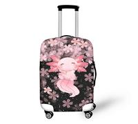 IQOPPEDR Cute Axolotl Luggage Cover Cherry Blossom Suitcase Covers Protector Fits 25-28 Inch Travel Accessories Dustproof Anti-Scratch Trunk Case for Hiking Business Trip Camping Vacation
