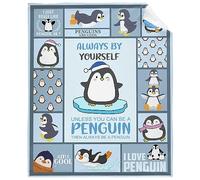 IQOPPEDR Just A Girl Who Loves Penguin Blanket Funny Gift for Girl Women Comfy Plush Flannel Throws Lightweight Sheet Super Soft Quilt Blankets for Couch Bedding Sofa 50"x60" for Teens