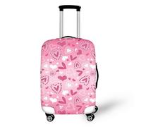 IQOPPEDR Pink Fancy Heart Suitcase Cover Customized Design Your Name and Number Washable Resilient Travel Luggage Protector Suitable for Women Men Business Trips, M