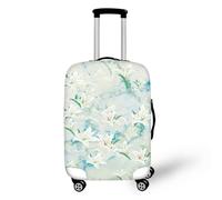 IQOPPEDR White Lily Floral Suitcase Cover 25-28 inch Custom Luggage Cover for Women Washable Suitcase Protector Luggage Accessories for Outdoor Long Distance Travel Nice Holiday Gifts, L
