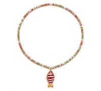IQPDYV Chunky Beaded Fish Necklace for Women Boho Enamel Fish Pendant Necklace Y2K Dopamine Resin Beaded Necklaces Summer Beach Statement Jewelry, L, Resin, No Gemstone