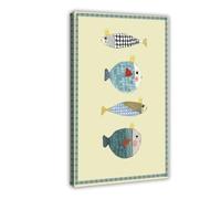 IQTFHGB Abstract Colourful Fish Nursery Print Canvas Poster Wall Art Decor Print Picture Paintings for Living Room Bedroom Decoration 12x18inch(30x45cm)