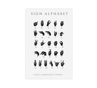 IQTFHGB ASL Sign Language Alphabet Educational Poster 2 Canvas Poster Wall Art Decor Print Picture Paintings for Living Room Bedroom Decoration 20x30inch(50x75cm)