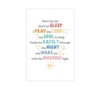 IQTFHGB Bedtime Prayers for Children; Bible Verses Canvas Poster Wall Art Decor Print Picture Paintings for Living Room Bedroom Decoration 20x30inch(50x75cm)