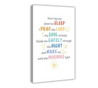 IQTFHGB Bedtime Prayers for Children; Bible Verses Canvas Poster Wall Art Decor Print Picture Paintings for Living Room Bedroom Decoration 20x30inch(50x75cm)