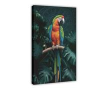 IQTFHGB Extremely Elaborate Tropical Colourful Parrot Bird Print Canvas Poster Wall Art Decor Print Picture Paintings for Living Room Bedroom Decoration 20x30inch(50x75cm)