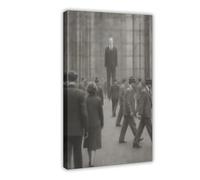 IQTFHGB Faceless Man - 1940s Surreal Vintage Black-and-White Poster Canvas Poster Bedroom Decor Landscape Office Room Decor Gift 12x18inch(30x45cm)