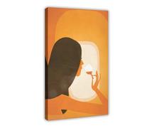 IQTFHGB Girl Drinking Wine Vacation Travel Poster Canvas Poster Bedroom Decor Landscape Office Room Decor Gift 16x24inch(40x60cm)