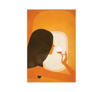 IQTFHGB Girl Drinking Wine Vacation Travel Poster Canvas Poster Bedroom Decor Landscape Office Room Decor Gift 24x36inch(60x90cm)