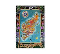 IQTFHGB Map of The Isle of Leys And Harris Canvas Poster Wall Art Decor Print Picture Paintings for Living Room Bedroom Decoration 08x12inch(20x30cm)