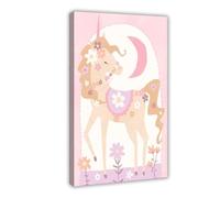 IQTFHGB Pastel Daisy Unicorn Nursery Print Canvas Poster Bedroom Decor Landscape Office Room Decor Gift 16x24inch(40x60cm)