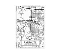 IQTFHGB Street Map of Rapid City, South Dakota Canvas Poster Bedroom Decor Landscape Office Room Decor Gift 24x36inch(60x90cm)