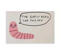 IQTFHGB The Early Bird Gets The Worm - Fun Home Decor Prints Canvas Poster Wall Art Decor Print Picture Paintings for Living Room Bedroom Decoration 24x36inch(60x90cm)