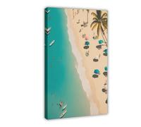 IQTFHGB Vintage Hawaiian Beach Surf Art Canvas Poster Wall Art Decor Print Picture Paintings for Living Room Bedroom Decoration 16x24inch(40x60cm)