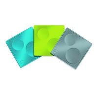 Iquities Dog Lick Mat, Soother Treat Mat For Pets - Assorted Colours Grey, Green & Blue