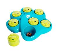 Iquities Dog Puzzle Slow Feeder, Treat Dispenser for Dogs, Paw Hide Brain Training IQ Game Blue, Green